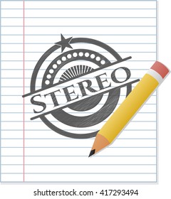Stereo drawn in pencil