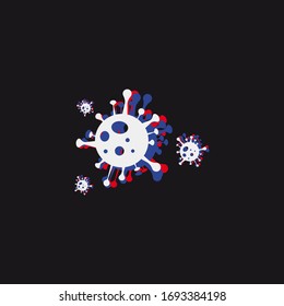 Stereoeffekt eines Bakterienvirus Coronavirus COVID-19 . Virus-Bakterien-Virus Covid 19-NCP