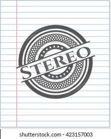 Emblema estéreo con efecto lápiz