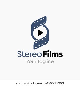Stereo Film Logo Design Template: Merging Letter F with Roll Film Symbol. This modern alphabet-inspired logotype is perfect for Technology, Business, Organizations, Personal Branding, and more.