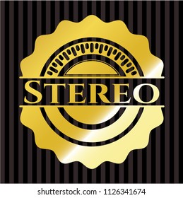 Stereo gold emblem