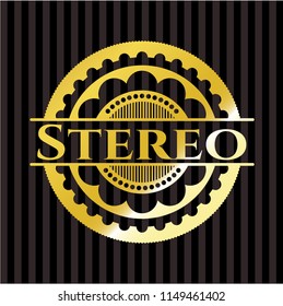 Stereo gold emblem