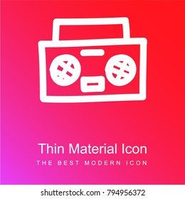 Stereo hand drawn audio tool red and pink gradient material white icon minimal design