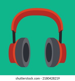 Stereo headphones, audio, illustration, vector