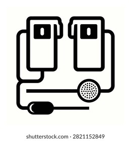 stereo headphones with cable and plug, technology, audio, music, sound
