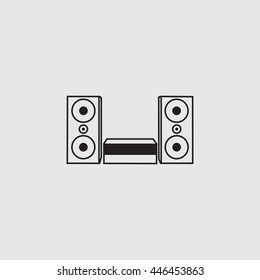 stereo hi-fi system line icon, outline vector logo illustration, linear pictogram isolated on gray