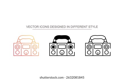 Diseño de icono estéreo con fondo blanco Ilustración de stock
