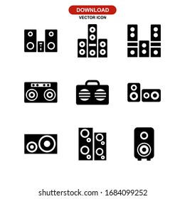 icono estéreo o logotipo símbolo de signo aislado ilustración vectorial - Colección de iconos vectoriales de estilo negro de alta calidad
