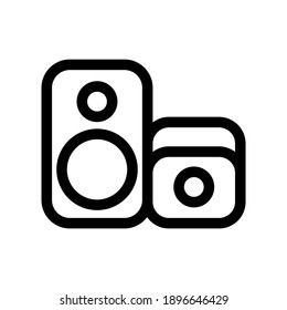 Stereo-Symbol oder Logo einzeln auf Zeichen, Vektorgrafik - hochwertige Vektorsymbole in schwarzem Stil
