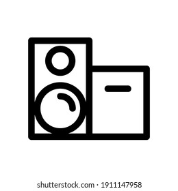 Stereo-Symbol oder Logo einzeln auf Zeichen, Vektorgrafik - hochwertige Vektorsymbole in schwarzem Stil

