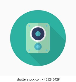 Stereo icon , Vector flat long shadow design.