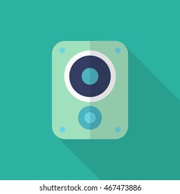 Stereo icon , Vector flat long shadow design.