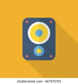 Stereo icon , Vector flat long shadow design.