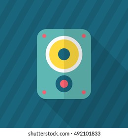 Stereo icon , Vector flat long shadow design.