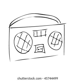 stereo in kids drawing style