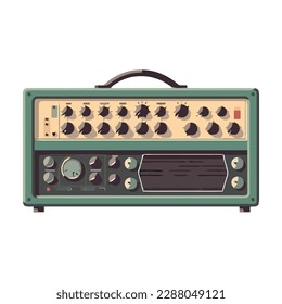 Stereo-Knopf symbolisiert altmodische Audiogeräte einzeln