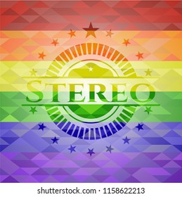 Stereo lgbt colors emblem 