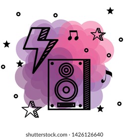 stereo melody with thunder and musical notes