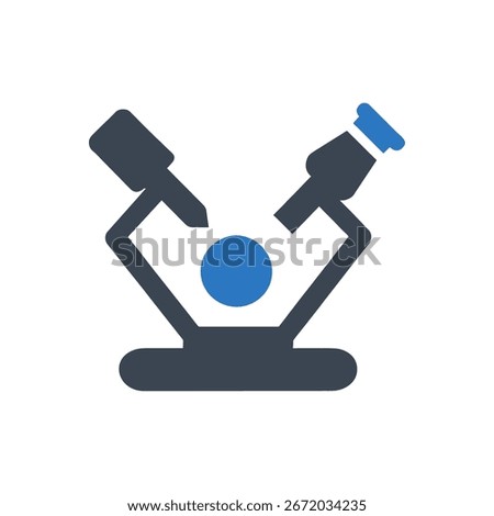 Stereo Microscope Icon Isolated On White Background 
