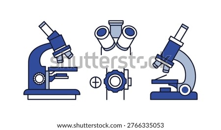 Stereo Microscope Line art minimal abstract color shapes