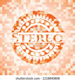 Stereo orange mosaic emblem