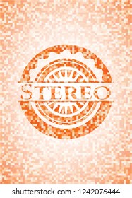 Stereo orange mosaic emblem