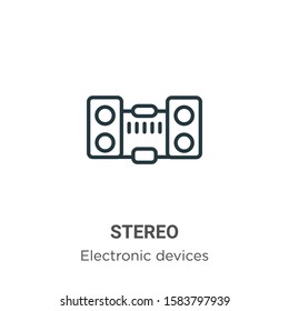 Stereo outline vector icon. Thin line black stereo icon, flat vector simple element illustration from editable electronic devices concept isolated on white background