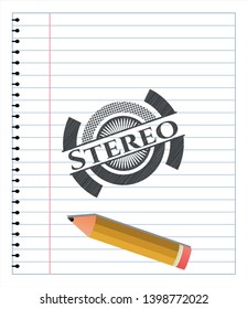 Stereo pencil strokes emblem. Vector Illustration. Detailed.