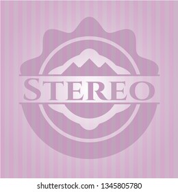 Stereo pink emblem