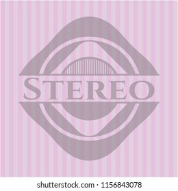 Stereo pink emblem. Retro