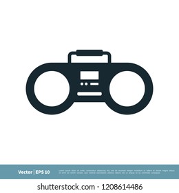 stereo radio band icon vector logo element