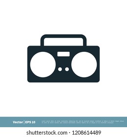 stereo radio band icon vector logo element