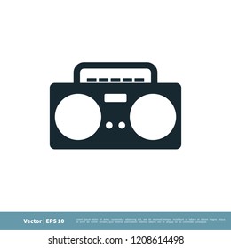 stereo radio band icon vector logo element