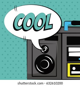 stereo radio bubble speech pop art vintage