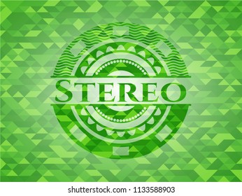 Stereo realistic green mosaic emblem