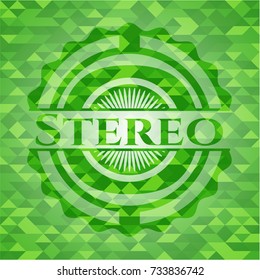 Stereo realistic green mosaic emblem