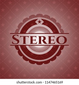 Stereo red icon or emblem