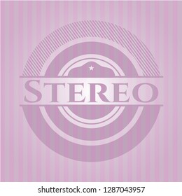 Stereo retro pink emblem