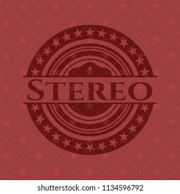 Stereo retro red emblem
