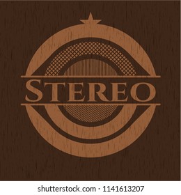 Stereo retro style wooden emblem