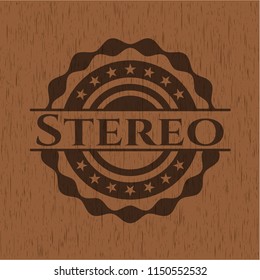 Stereo retro wood emblem