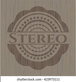 Stereo retro wood emblem