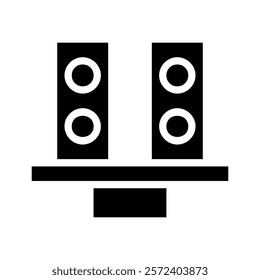 Stereo sound system icon. Concept of music, audio, and entertainment.