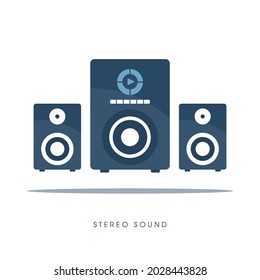 stereo sound system, on white background, vector audio
