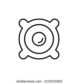 Stereo speaker black line icon. Musical column speaker bass equipment. Sound system. Flat isolated symbol for illustration, infographic, logo, app, banner, web design, dev, ui, gui. Vector EPS 10