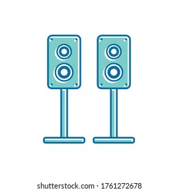 stereo speaker flat icon. vector sound system speakers. music flat icon. design template vector