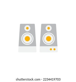 Stereo speaker icon in color, isolated on white background 