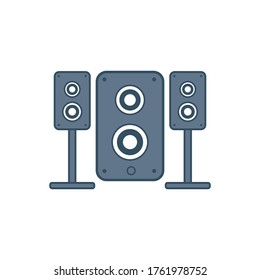 icono del altavoz estéreo. altavoces del sistema de sonido vectorial. icono de música. vector de plantilla de diseño