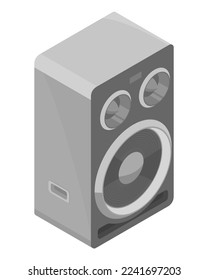 Stereo Speaker isometric  loudspeaker standing indoor isolated