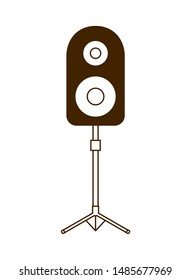 stereo speaker with stand on white background